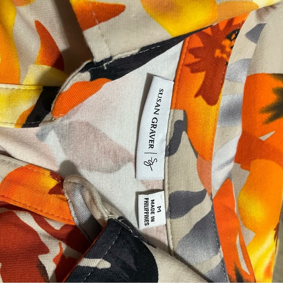 Susan Graver Retro Floral Top! Medium - Picture 5 of 5